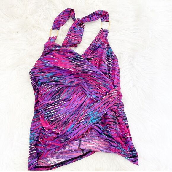 SPANX Whittle Waistline Draped Tankini Swim Top - Picture 4 of 8